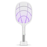 2-in-1 USB Rechargeable Mosquito Racket Foldable Electric Mosquito Killer Fly Swatter Home/Dorm Use Insect Killer Light