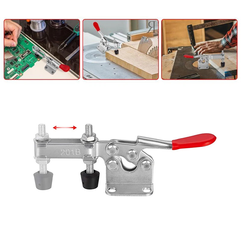 1/2/4pcs/set Red Toggle Clamp GH-201B 100kg Quick Release Tool Horizontal Clamps Hand New Heavy Duty Tooling Accessory