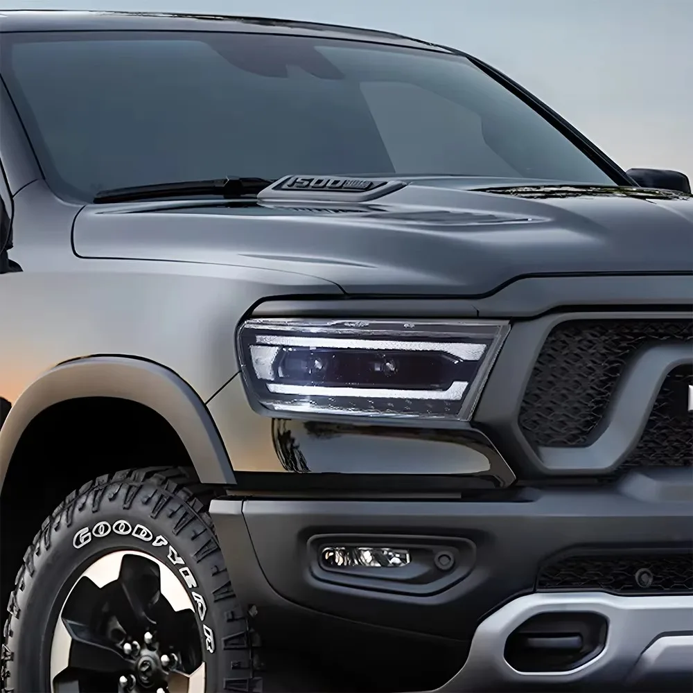 

Для Dodge Ram 2019-2023: Комплект фар с улучшенными светодиодными проекторами, двойными линзами, высококачественные, Plug and Play, автомобильные аксессуары
