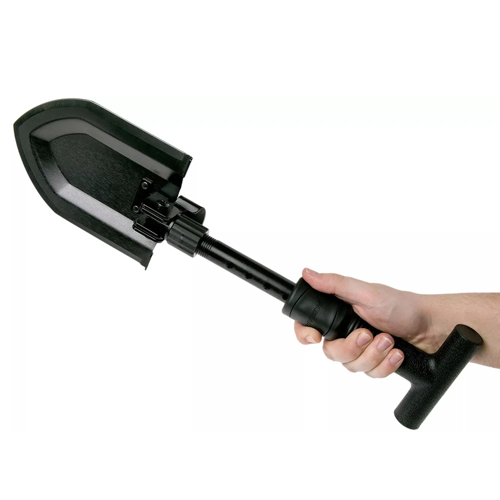 Telescoping Folding Shovel Hoe Garden Tools PP Handle with Aluminum Inner Tube Black Polyester Belt Sheath