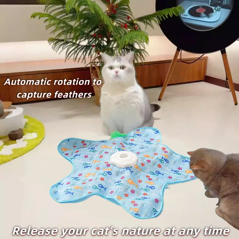 Sensor Activated Hide  Seek Cat Toy Squeaky Simulation Mouse with Feather Teaser Boredom Relief  Exercise