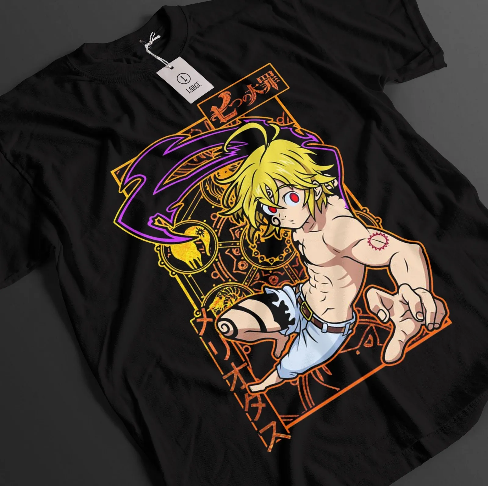 Seven Deadly Sins Shirt Meliodas Tshirt Ban T-Shirt Escanor Top Anime Unisex Tee