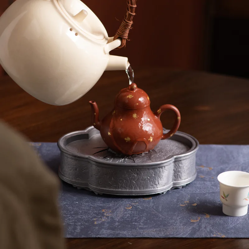 Ancient Cloud-shaped Tea Tray/Pot Holder/Dry Brewing Stand/Water Storage Tea Set with bamboo patterns,Chinese style,for home use