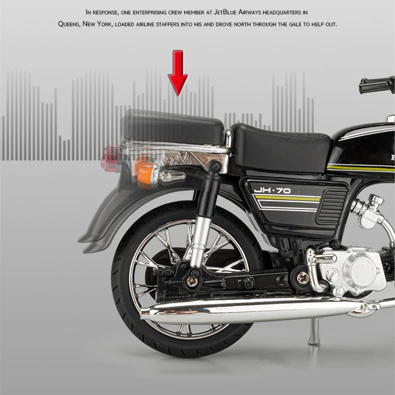 1/10 ホンダ嘉陵 JH-70 合金レーシングバイク高シミュレーションメタルストリートスポーツバイクモデルコレクション玩具ギフト
