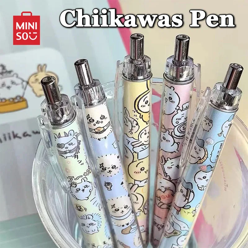 

Kawaii Chiikawas 0.5mm Neutral Pen Cartoon Hachiware Usagi School Supplies Cartoon Press Pen Black Stationery Supplies Gifts