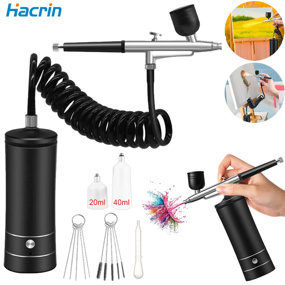 

Airbrush Nail With Compressor Portable Air Brush For Painting Model Art Paint Crafts Spray Compressor Kit Oxygen Injector