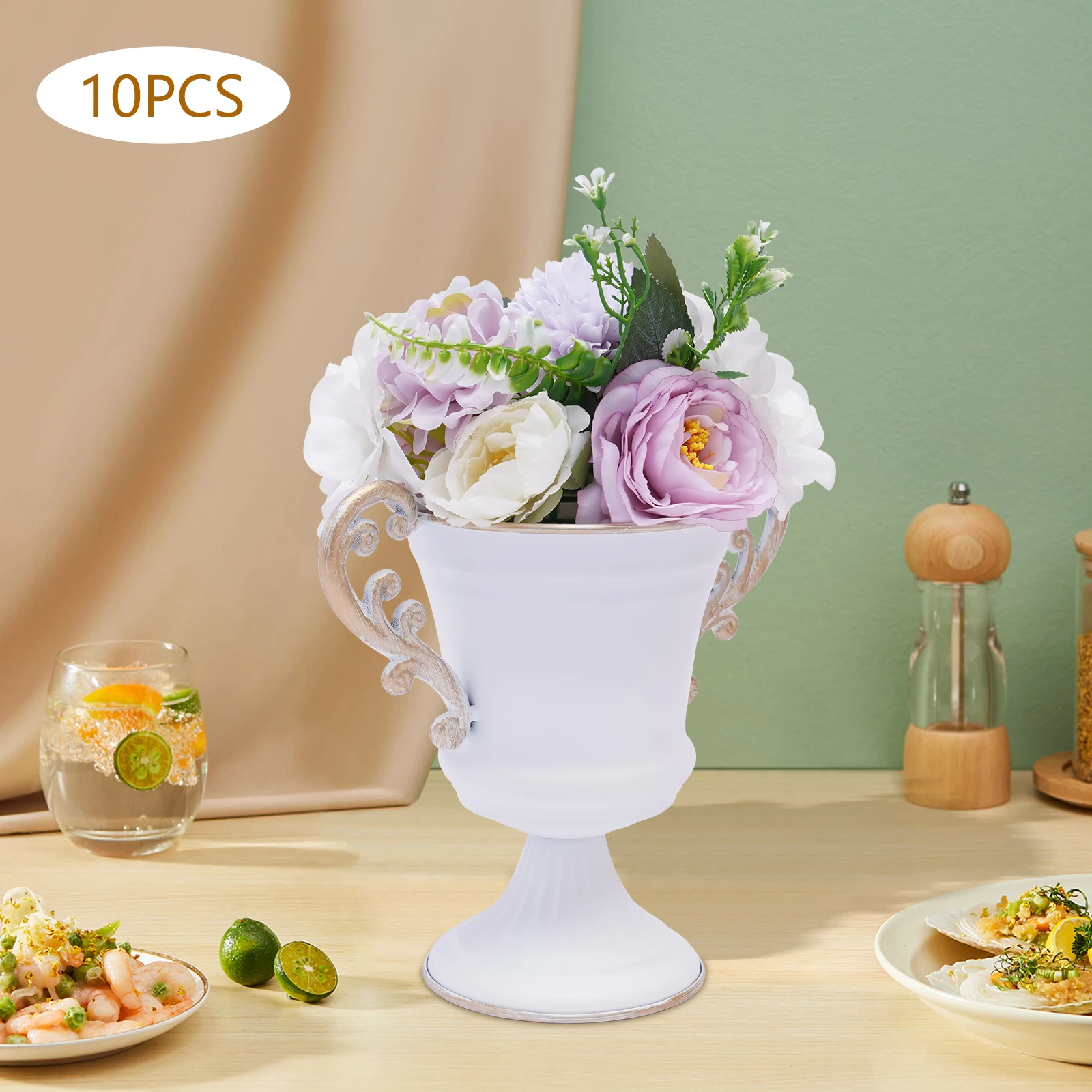 

10 Pcs Wedding Centerpieces Vase for Tables - 8.5"H Trumpet Vase Flower Holder for Christmas, Flower Vase for Living Room