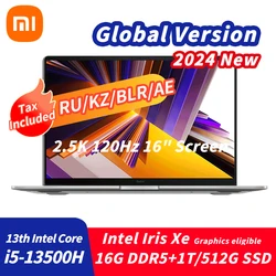 Xiaomi-ordenador portátil Redmi Book 16 2024, Intel Core I5-13500H 13th, Intel Iris Xe, 16GB, DDR5 + 512G/1TB SSD, 16 pulgadas, 120Hz