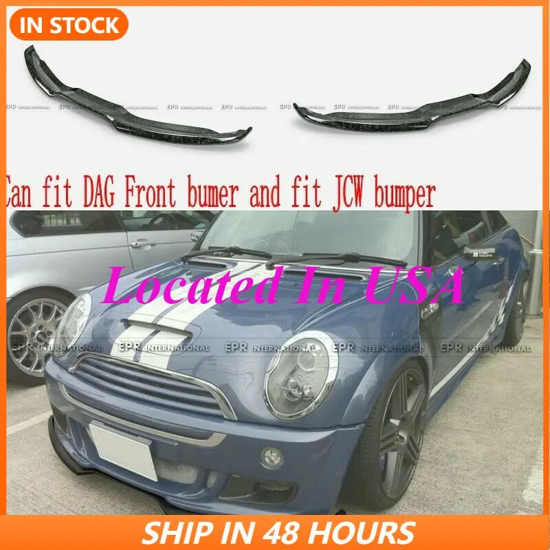 For Mini Cooper 03-07 R53 Forged Carbon Look DG1 Style front Bumper spoiler lip (only can Fit DAGfront bumper /JCW front bumper)