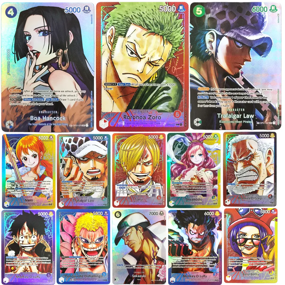 52 tyles DIy OPCG ONE PIECE English Shanks Luffy Teach Roger Sabo Chopper ACE Law Nami Sogeking CARD Collection Anime Game Card