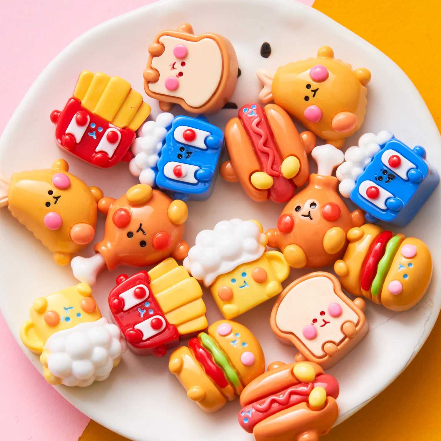 

20/50/100pcs mixed simulation chicken legs fort cartoon food and games resin diy accessories cream glue cell phone case hair rop