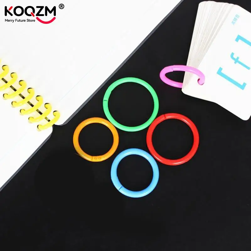 20Pcs 35mm Circle Loose Leaf Easy Rings Notebook Book Binder Plastic Hoops DIY Albums