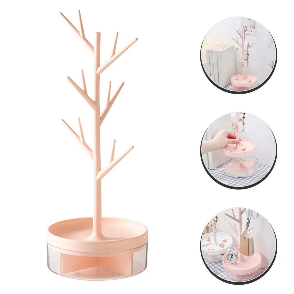 

Компактная подставка-органайзер для украшений: держатель для ожерелий, серег и браслетов, прикроватное решение для хранения мелких повседневных украшений