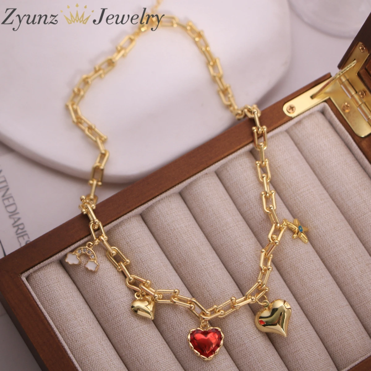 5pcs, Statement U Shaped Clavicle Chain Heart Star Necklaces Chokers for Women Gold Plated Jewelry