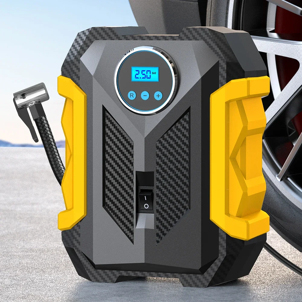 Portable Car Air Compressor Digital Tire Inflator Pump Travel Emergency LED Light Tire Air Pump Compressor for Car Tool Tyre Inf