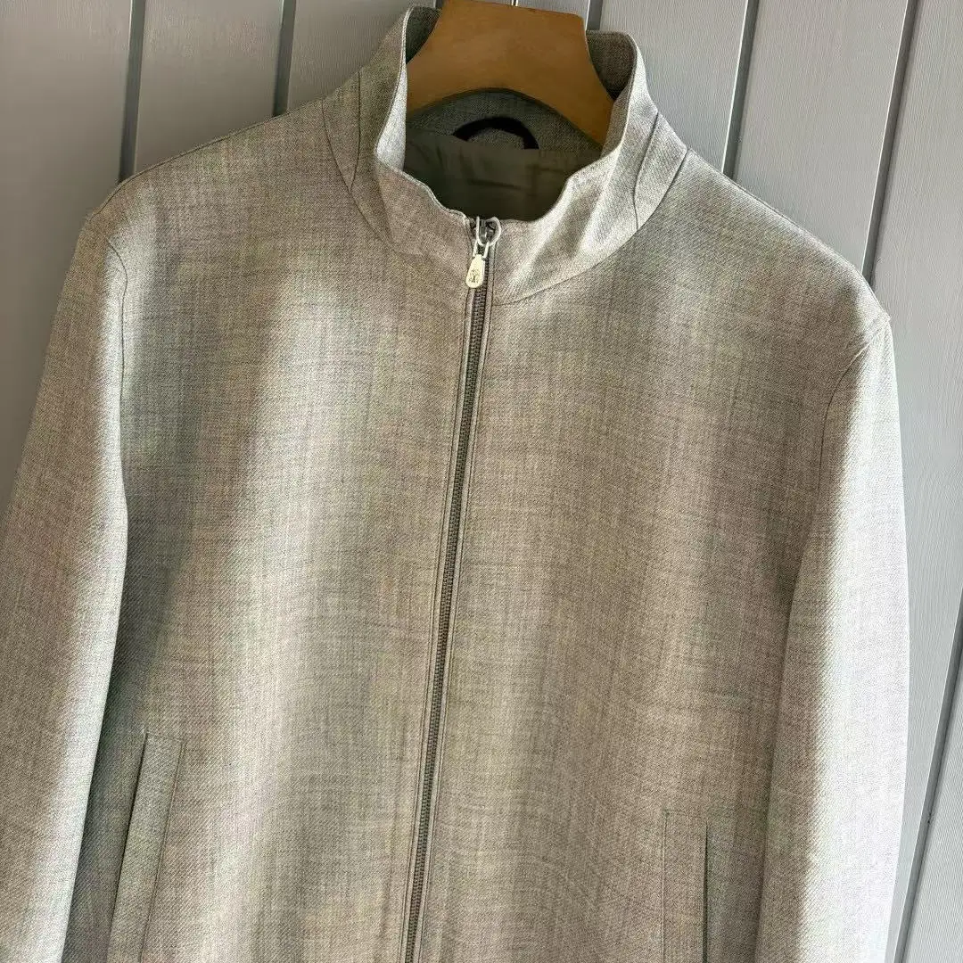 

BC Italian Men's Autumn and Winter New Fashion Stand-Up Jacket Men's Business Casual Solid Color Long Sleeve Jacket