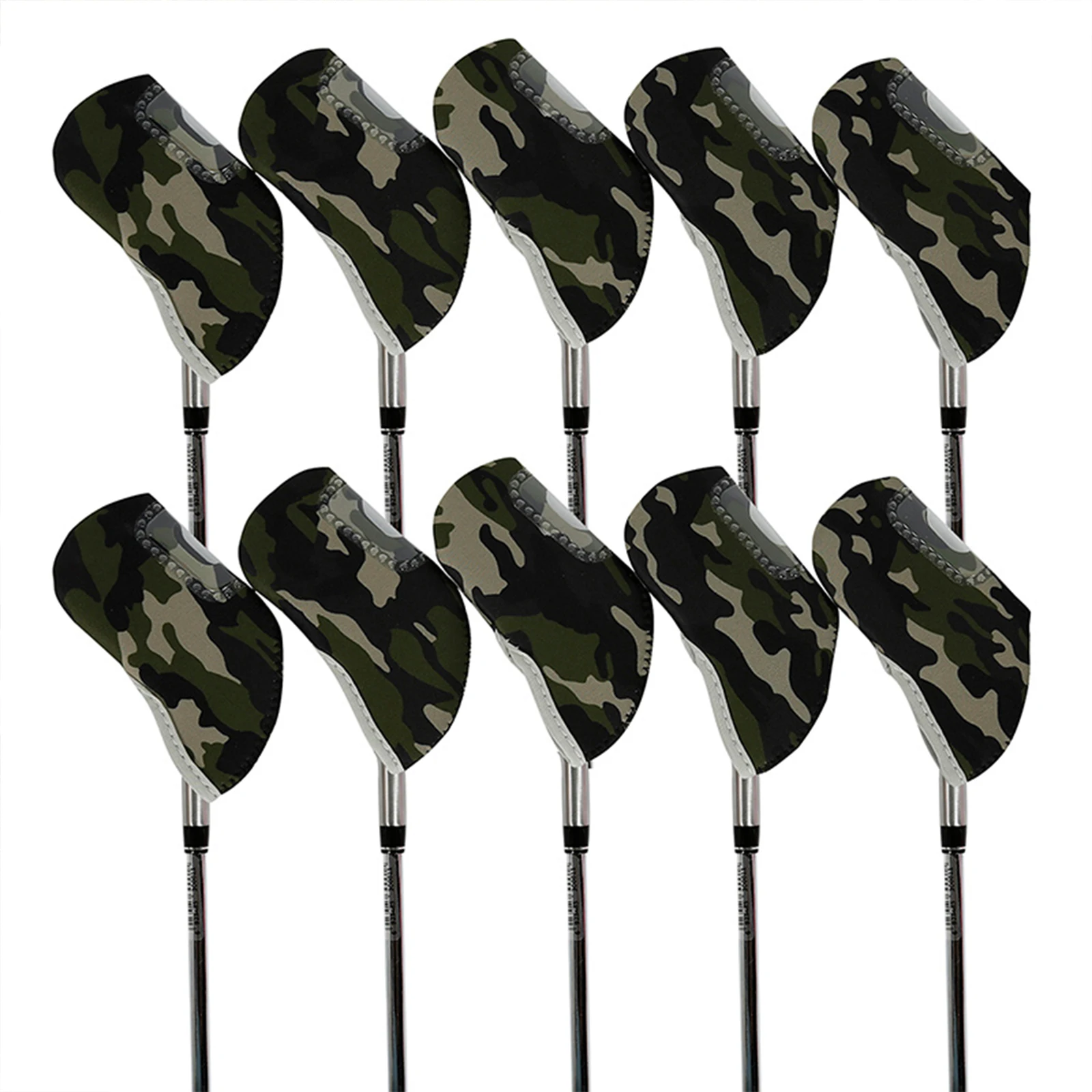 10x Golf Iron Club Head Covers Set Neoprene Visible Window Golf Headcover, Neoprene Golf Club Head Cover for Womens Mens