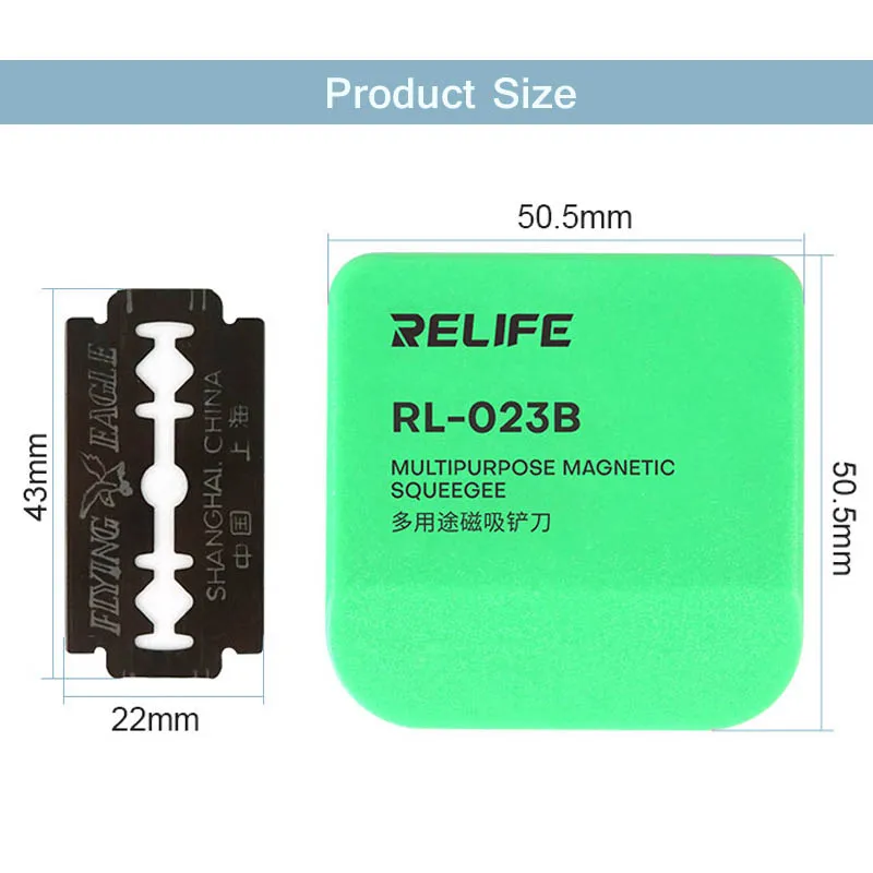 RELIFE RL-023B Lâmina De Desmontagem Multifuncional LCD, Forte Magnético, Multipurpose OCA Glue Remoção Rodo