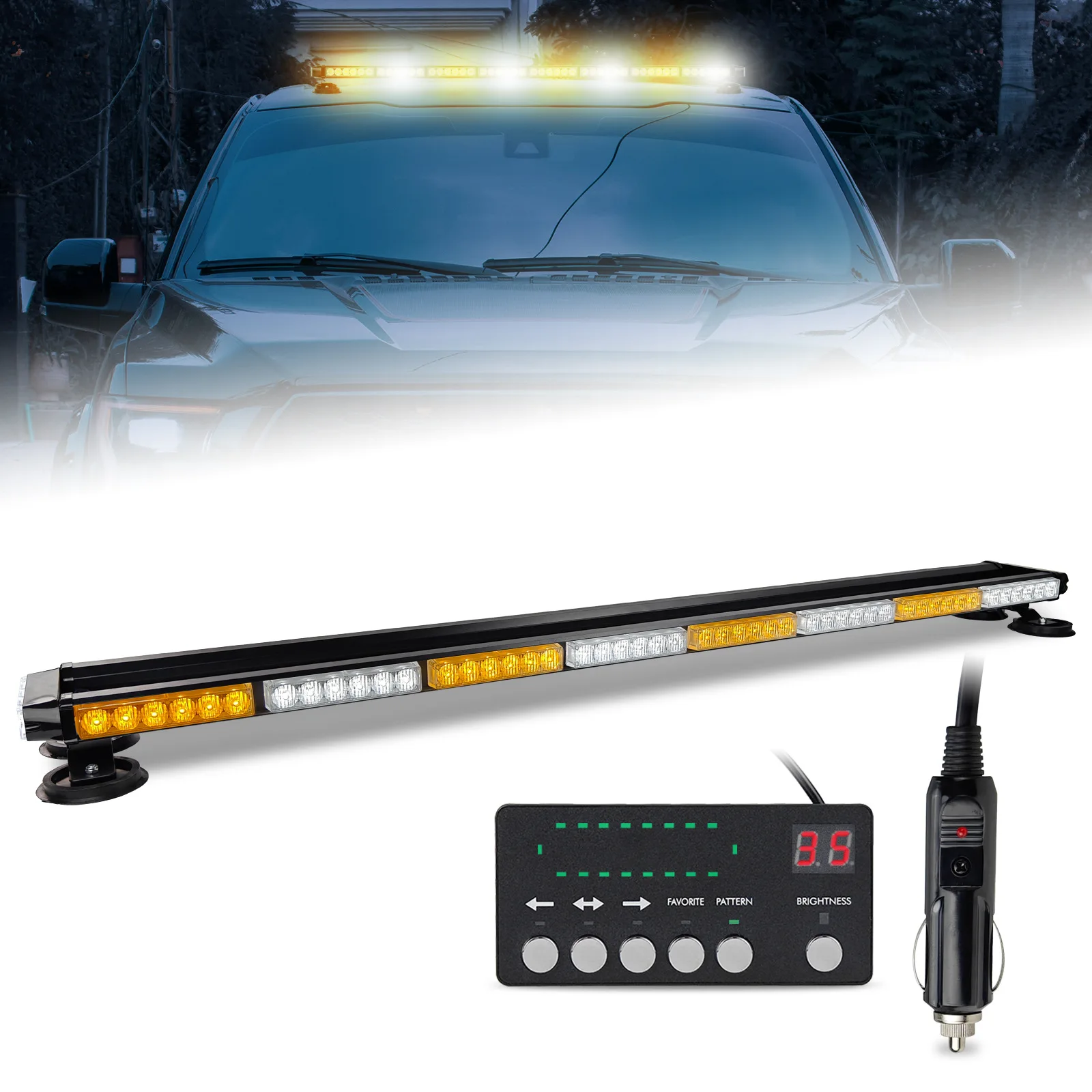 Remote Control Lighting Emitting Diode Flashing Strobe Light Bar Vehicle Roof Guide Light Magnetic Bar Dome Light