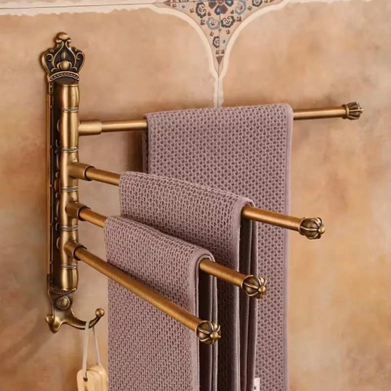 Antique towel rack perforated European bathroom toilet toothbrush cup rack