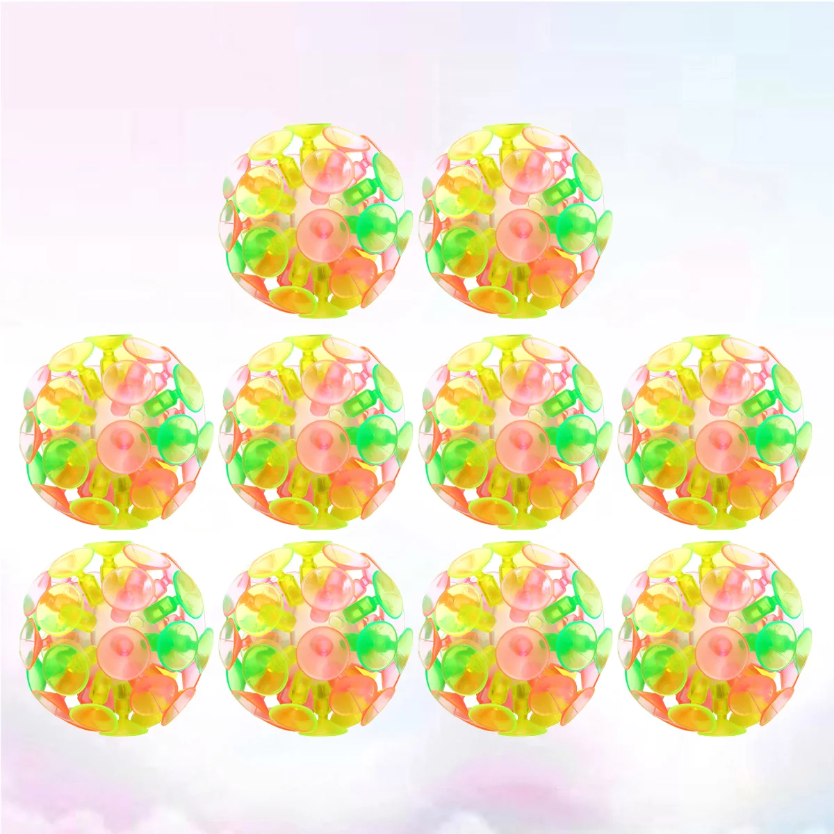 

10 Pcs Toy PVC Creative Fun Bounce Multicolored Fun Bounce Sticking Game Birthday Gift