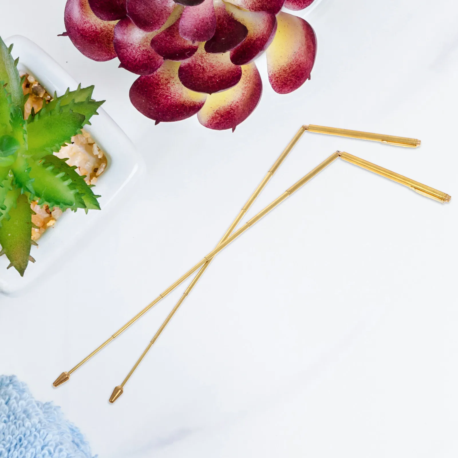 

Набор из 1 латунной палочки для радиестезии, медный аксессуар для гадания, портативный прочный металлический инструмент для измерений на открытом воздухе