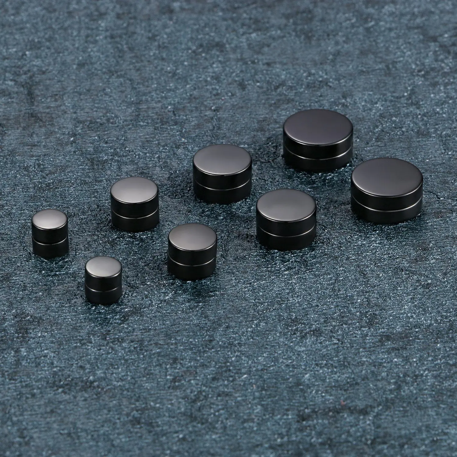 4-5 Pairs Stainless Steel Magnetic Fake Gauges Stud Earrings No Piercing Clip on Earrings Set for Men Women image 4