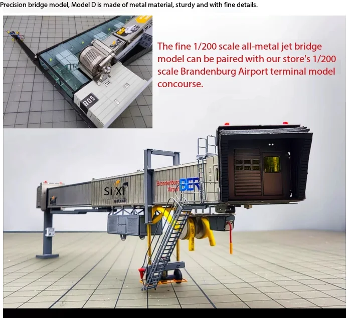 08 Hangar 1:200 Precision Edition Aircraft Ground Service Corridor Bridge Model Finished Metal Material D
