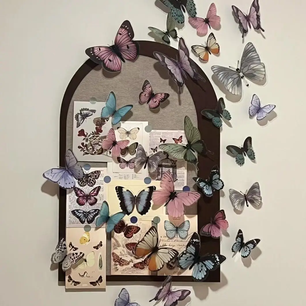 

The Whole Set of Butterfly Felt Board Photo Wall Decor No Punching Manual DIY Photo Display Background Wall Sticker Decoration