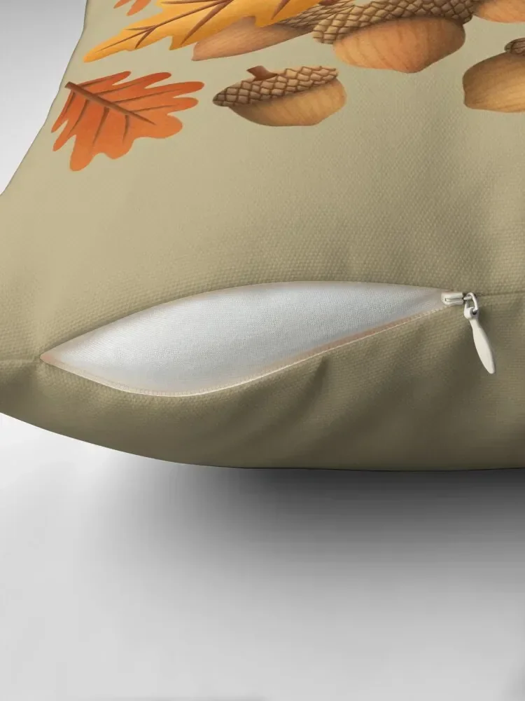 Acorns with oak leaves Throw Pillow Christmas Pillowcase Pillowcase luxury sofa pillows christmas ornaments 2025 pillow