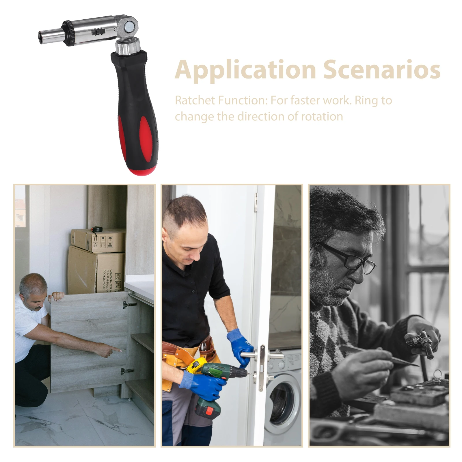 متعددة الوظائف مفك بسقاطة 0-180 درجة قابل للتعديل 1/4 بوصة عرافة عرقوب مقبض مريح للمساحات الضيقة لتقوم بها بنفسك إصلاح