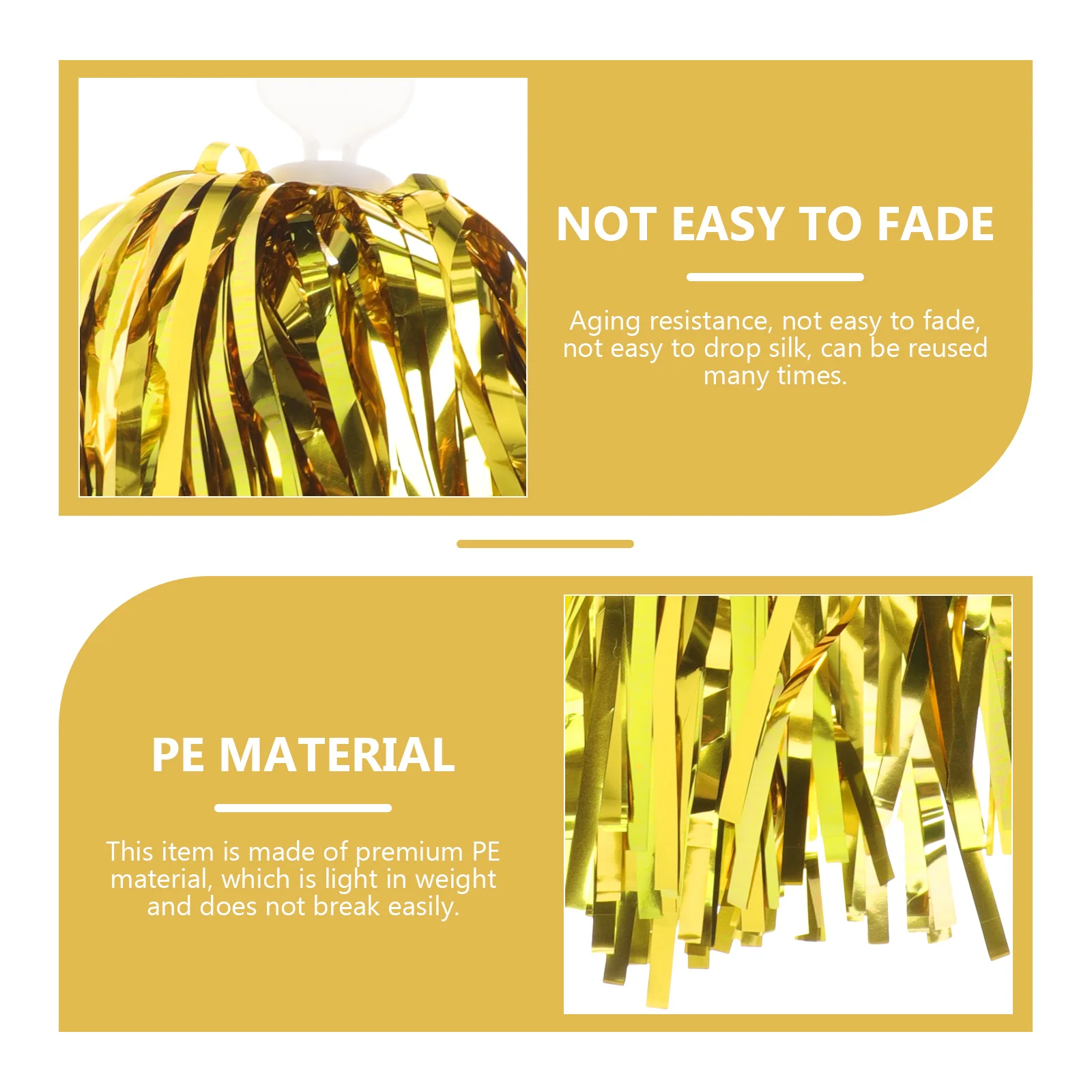 

6Pcs Durable Cheerleader Pom Poms Eye-Catching Bright Colors for Sports Events Dance Celebrations Pom Poms Cheerleading Prop