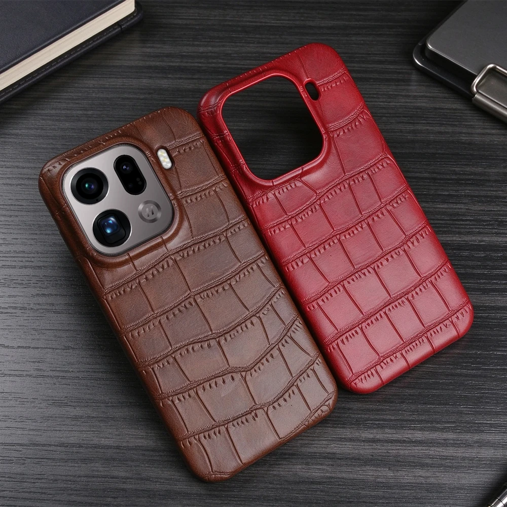 Premium Crocodile Skin Leather Case For OPPO Find X9 Pro X8 Ultra X8s Phone Case Back Cover X9Pro X8Ultra X8Pro Coque Funda Para