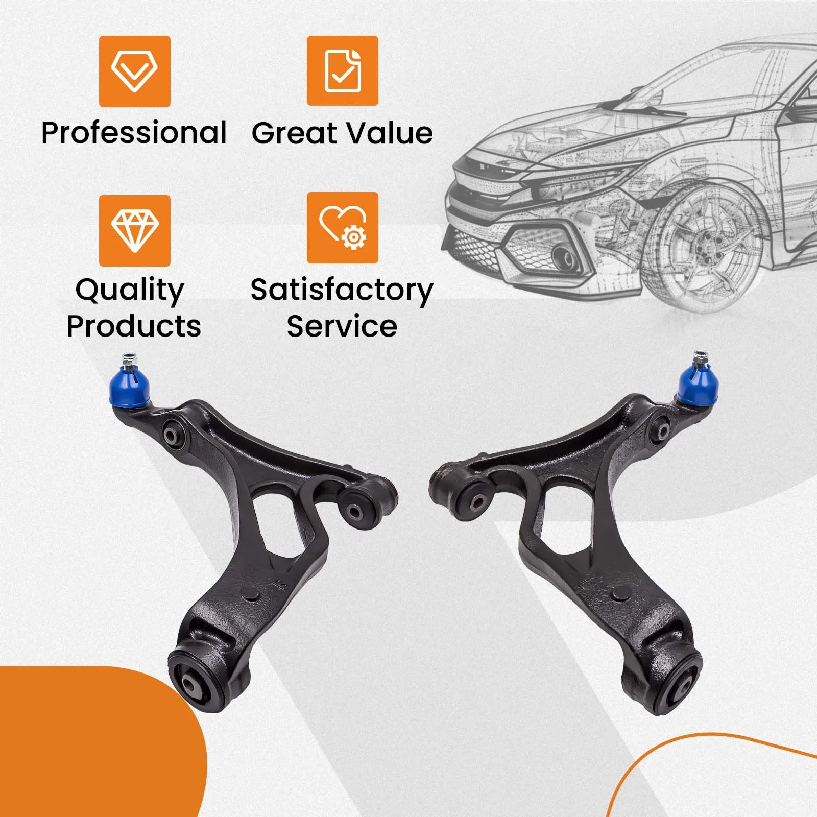 2x Suspension Front Lower Control Arms w/ Ball Joint for Audi Q7 2007 2008