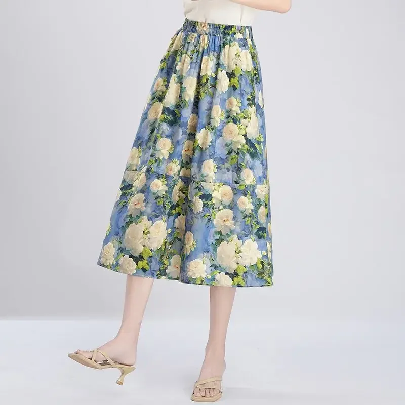 レディースミディスカート 花柄 Aライン ワンピース セール 新作 Vシック エレガント おしゃれ Y2K ヴィンテージ スタイリッシュ 格安 女性用スカート