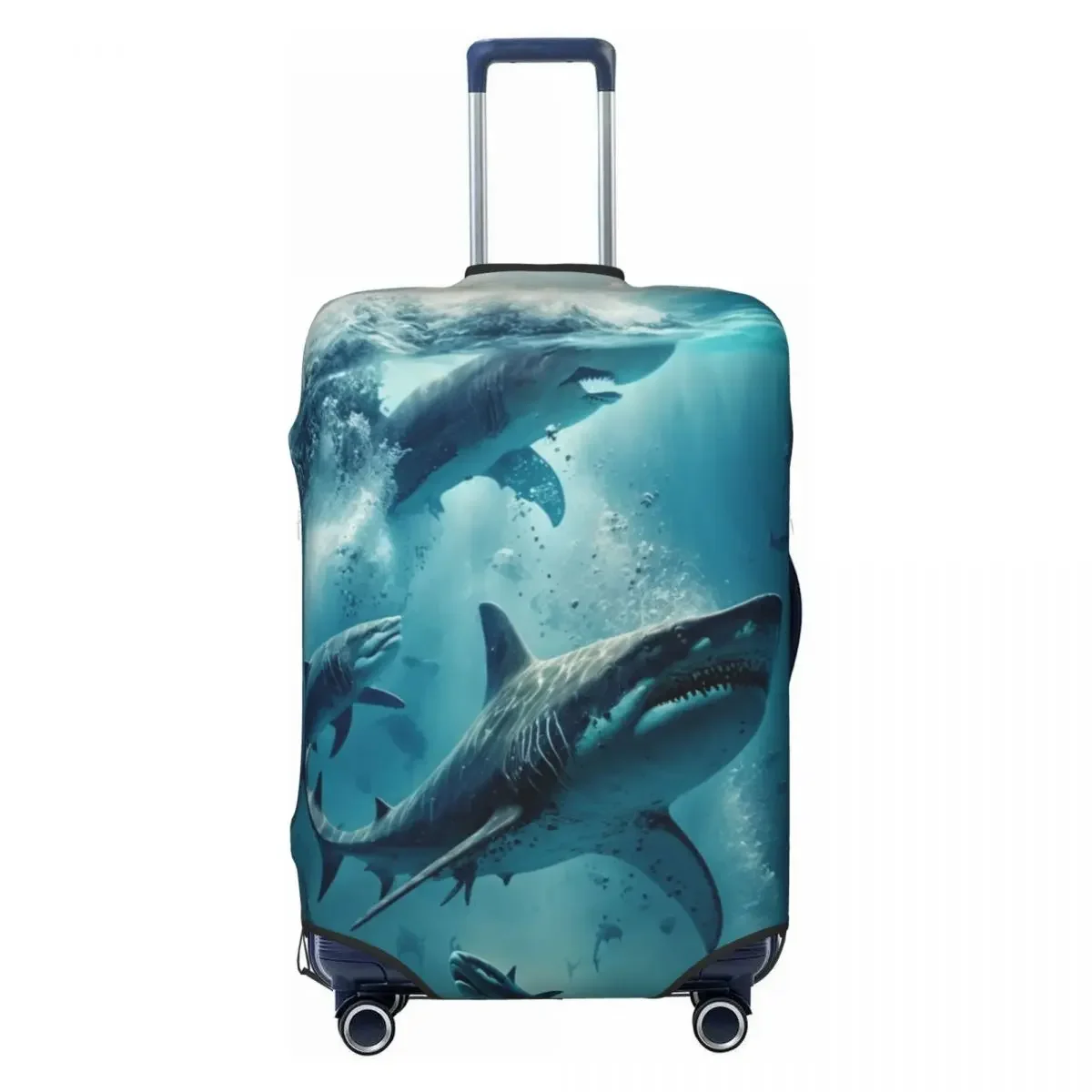 

Custom Ocean Animal Shark Luggage Cover Protector Funny Travel Suitcase Covers for 18-32 Inch
