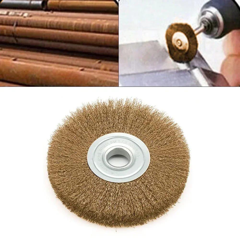 ALLGOOD Stainless Steel Wire Wheel Brush For Angle Grinder 0.32in Bore Rotary Tools Metal Rust Removal Polishing Brush