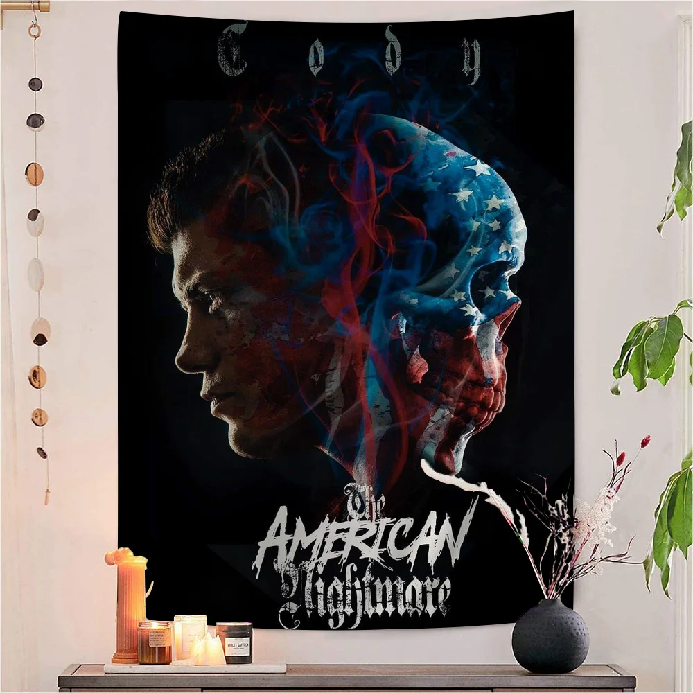 

Cody R-Rhodes American Tapestry Anime Tapestry Hanging Tarot Hippie Wall Rugs Dorm Wall Hanging Sheets