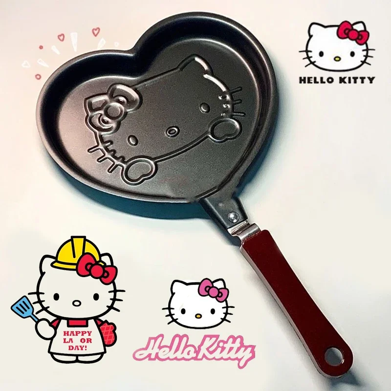 Mini sartén de Hello Kitty para el hogar, sartén antiadherente de dibujos animados, desayuno creativo, saludable, forma de Animal, cocina