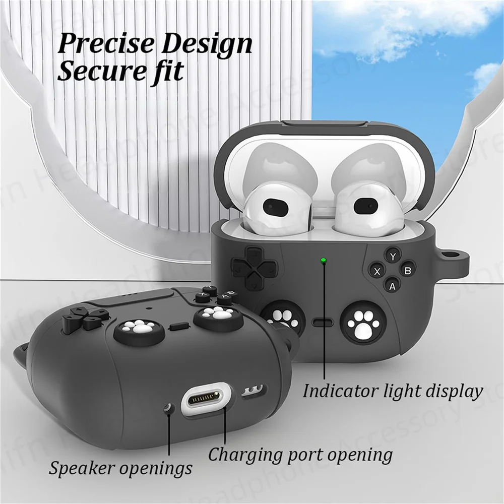 ใหม่น่ารักสําหรับ AirPods 4 พร้อมการตัดเสียงรบกวนแบบแอคทีฟพร้อมแหวน 3D การ์ตูนซิลิโคนอ่อนนุ่มไร้สายชาร์จเคสกันกระแทก