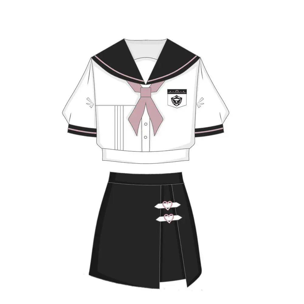 Uniforme de marin coréen sexy pour femmes, ensembles de jupe avec haut blanc rose lourd, uniforme scolaire japonais pour filles, olympiques COS trempés JK