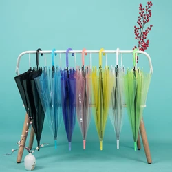 Clear Transparent Rain Umbrella PVC Rain Dome Wedding Party Umbrellas Adult Long Handle Straight Stick Small Umbrella for Kids