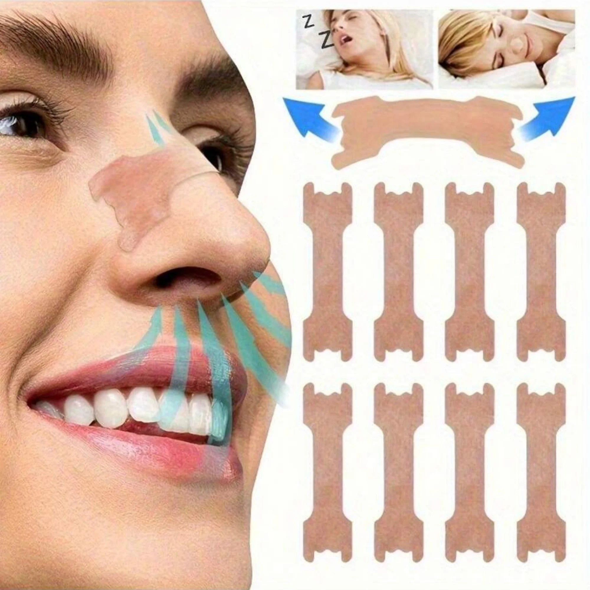 

Breathe Nasal Strips Physical Airway Expander Anti-Snoring Nose Patch Improved Nose Vent Stop Snoring Strips for Better Breathe