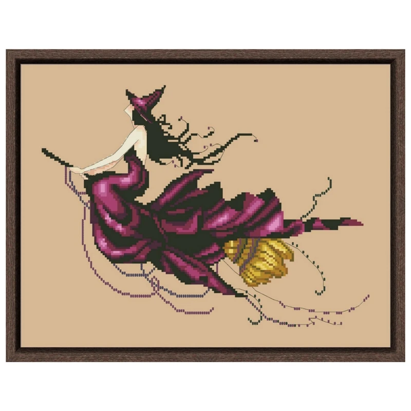 Halloween wizard cross stitch kits fairy aida fabric 18ct 14ct 11ct flaxen linen cotton thread embroidery kits DIY craft set