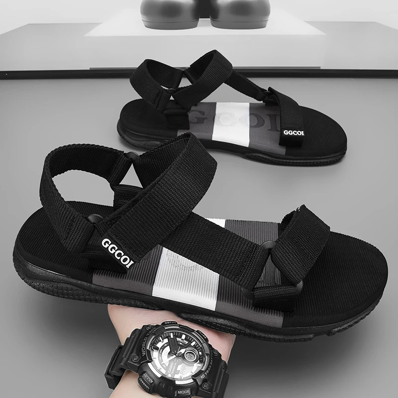 Men's Multi-Adjustable Webbing Outdoor Sandals, Lightweight Soles, Dual-Purpose for Home and Outdoor Use, Breathable Summer Shoe
