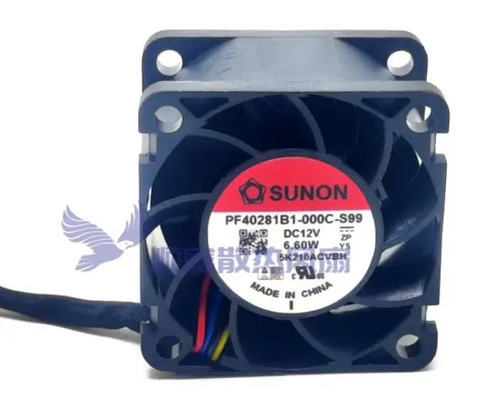 SUNON-ventilador de refrigeración para servidor, PF40281B1-000C-S99 DC 12V, 6,60 W, 40x40x28mm, 4 cables