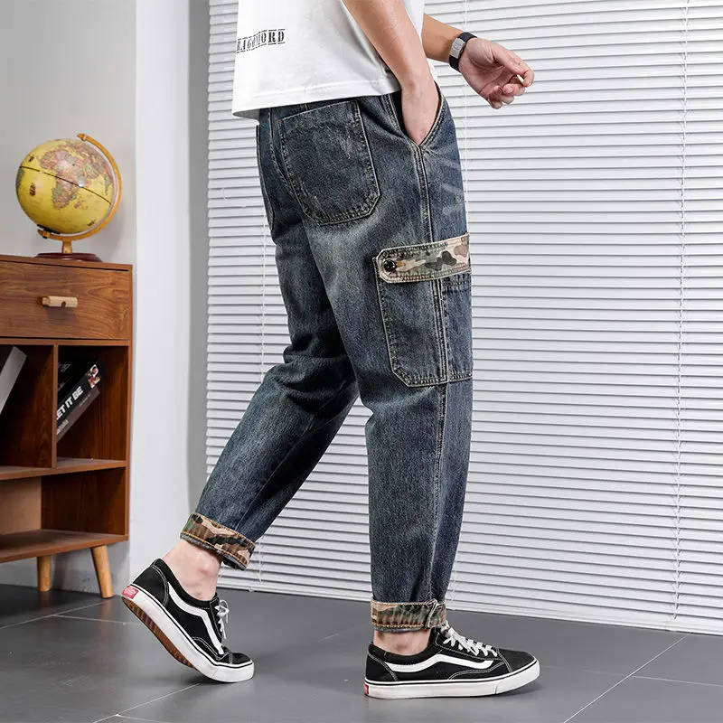 

2025 Tooling Jeans Men's Multi-bag Trendy Brand Loose Large Size Spring and Autumn Small Feet Casual Camo Trendy Harlan Pants