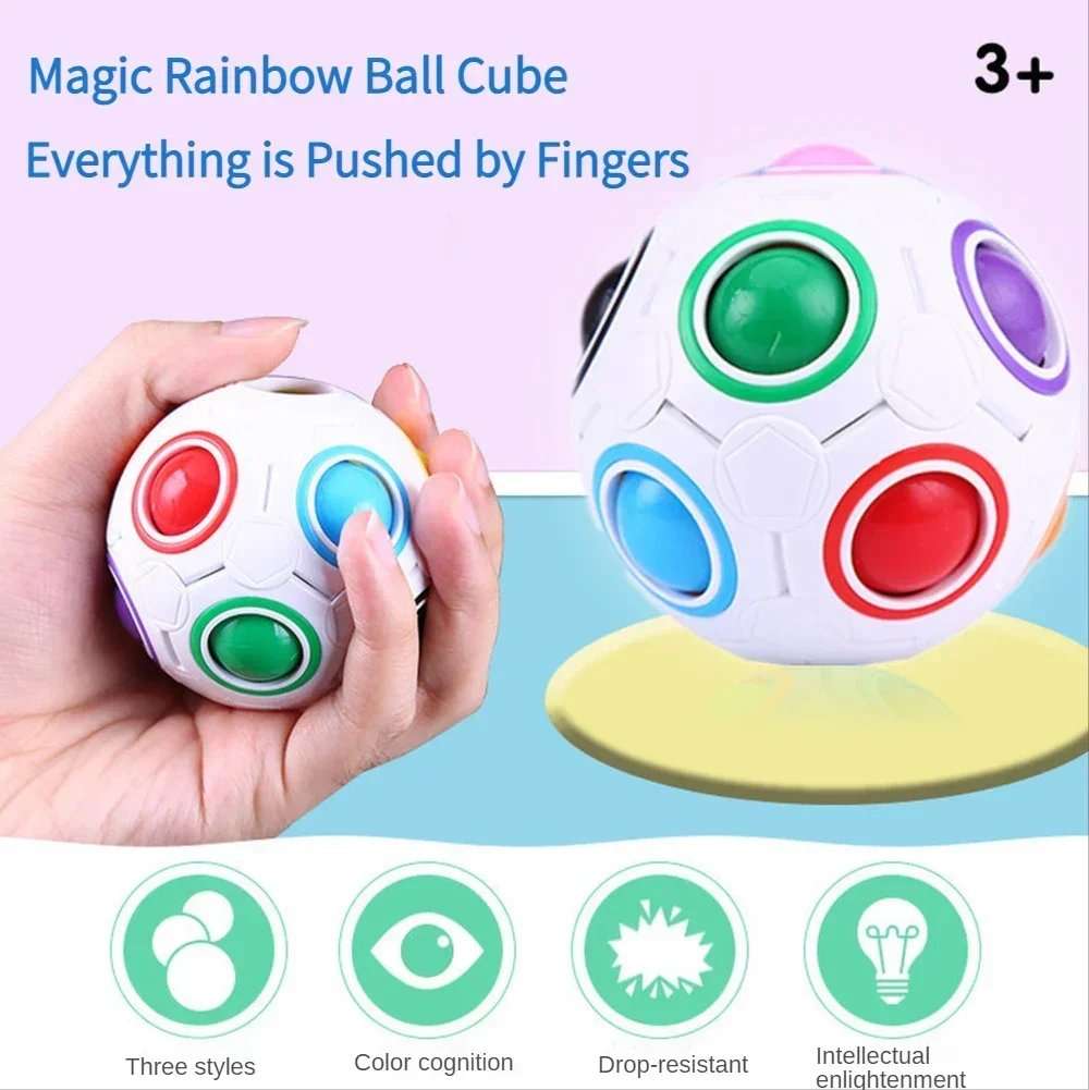 Antistress Magic Ball Rainbow Puzzle Stress Reliever Kids Toys Educational Learning Toys for Children Adult Funny Game Gift New