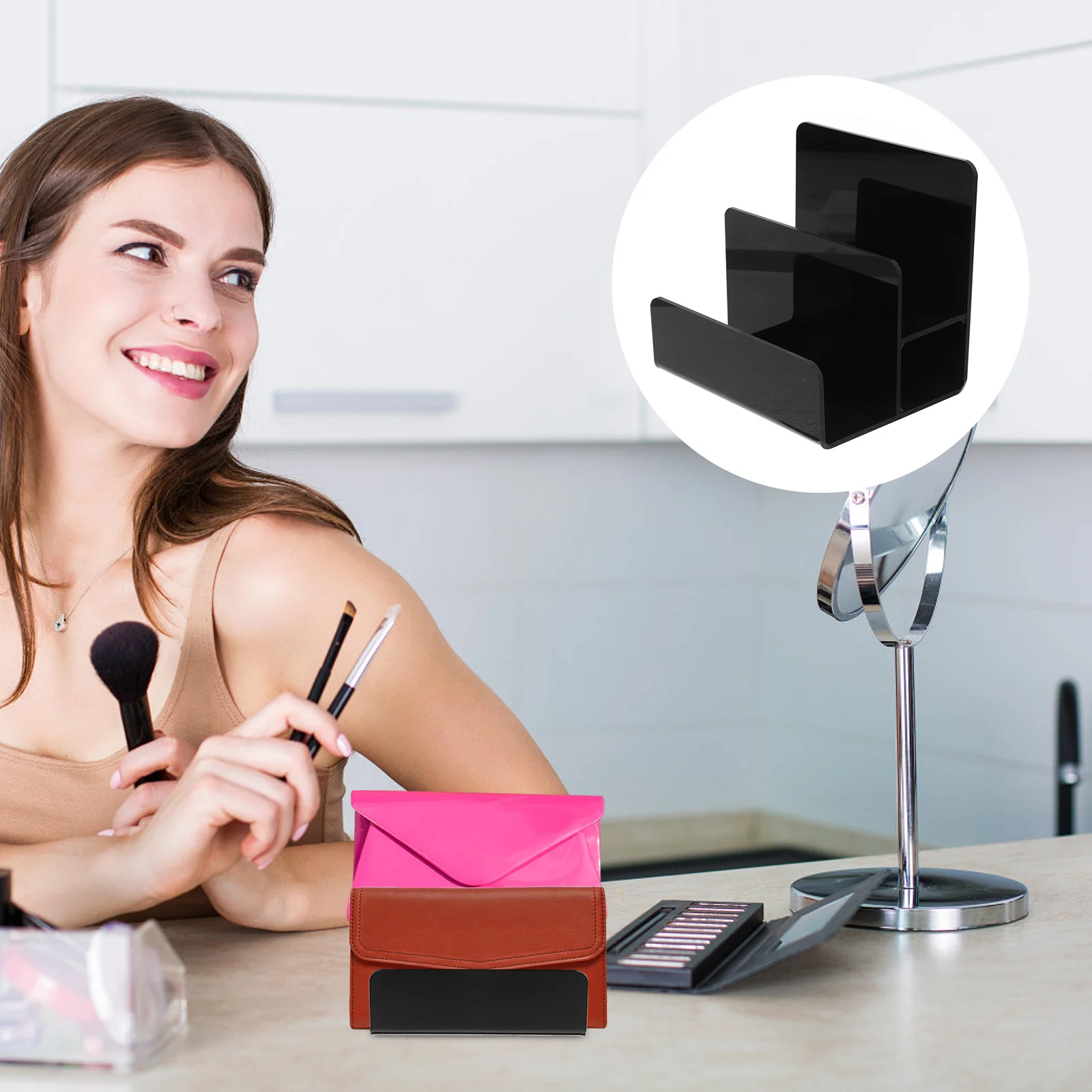 

Acrylic Wallet Display Stand Multi-Layer Organizer for Eyeglasses Sunglasses Purses Retail Store Tabletop Display