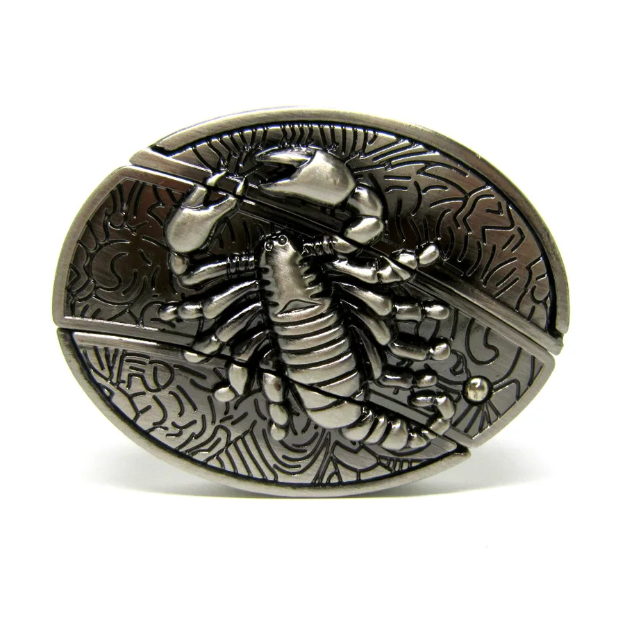 Fashion Classic Western Scorpion Decor Men Belts Knife Buckle